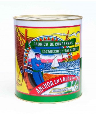 Anchoas en salazón del Cantábrico lata 10/12 kg