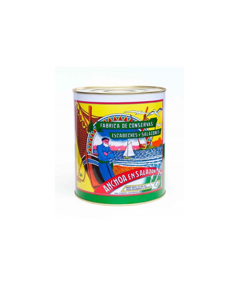 Anchoas en salazón del Cantábrico lata 10/12 kg